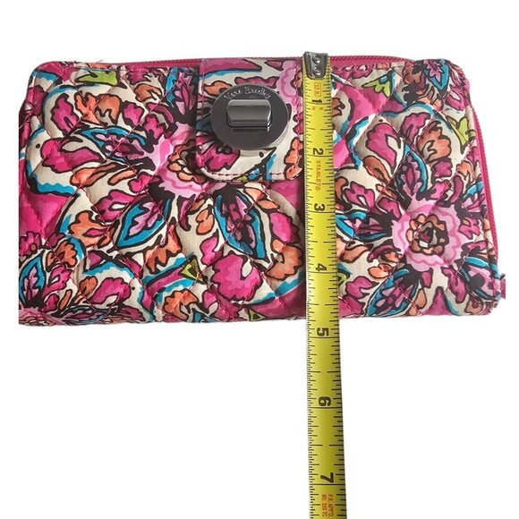 Vera Bradley Floral turnlock dZip Wallet - Pink Holds Your Life & Secrets RDIF - Picture 7 of 9